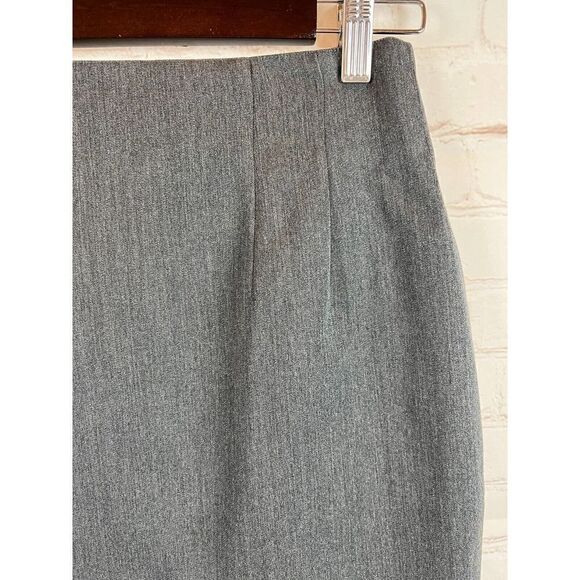 ANN TJIAN for KENAR gray wool lined twill straight pencil size 10 - Picture 2 of 8
